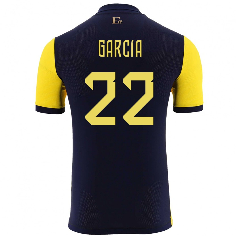 Danxen Donna Maglia Ecuador Jostin García #22 Giallo Kit Gara Home 24-26 Maglietta