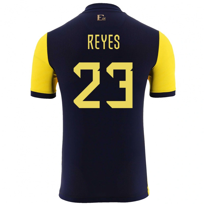 Danxen Donna Maglia Ecuador Maikel Reyes #23 Giallo Kit Gara Home 24-26 Maglietta