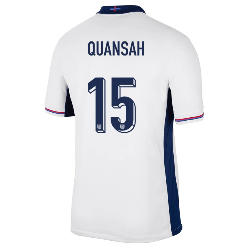 Danxen Donna Maglia Inghilterra Jarell Quansah #15 Bianco Kit Gara Home 24-26 Maglietta