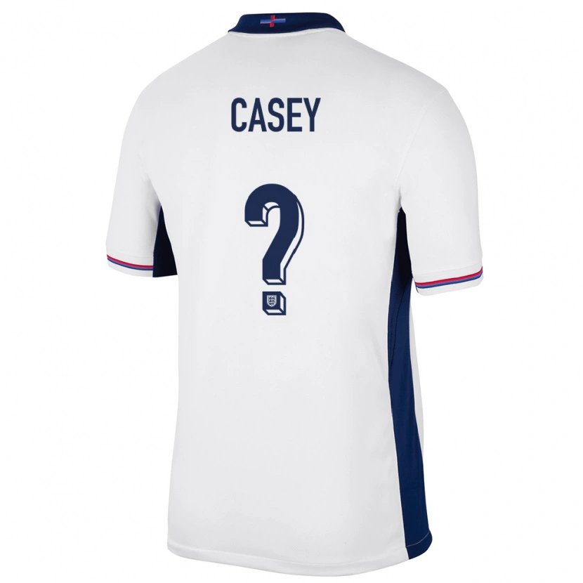 Danxen Donna Maglia Inghilterra Kaelan Casey #0 Bianco Kit Gara Home 24-26 Maglietta