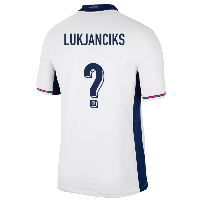 Danxen Donna Maglia Inghilterra Douglass Lukjanciks #0 Bianco Kit Gara Home 24-26 Maglietta