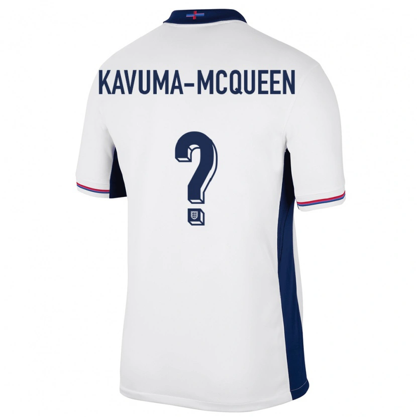 Danxen Donna Maglia Inghilterra Ryan Kavuma-Mcqueen #0 Bianco Kit Gara Home 24-26 Maglietta