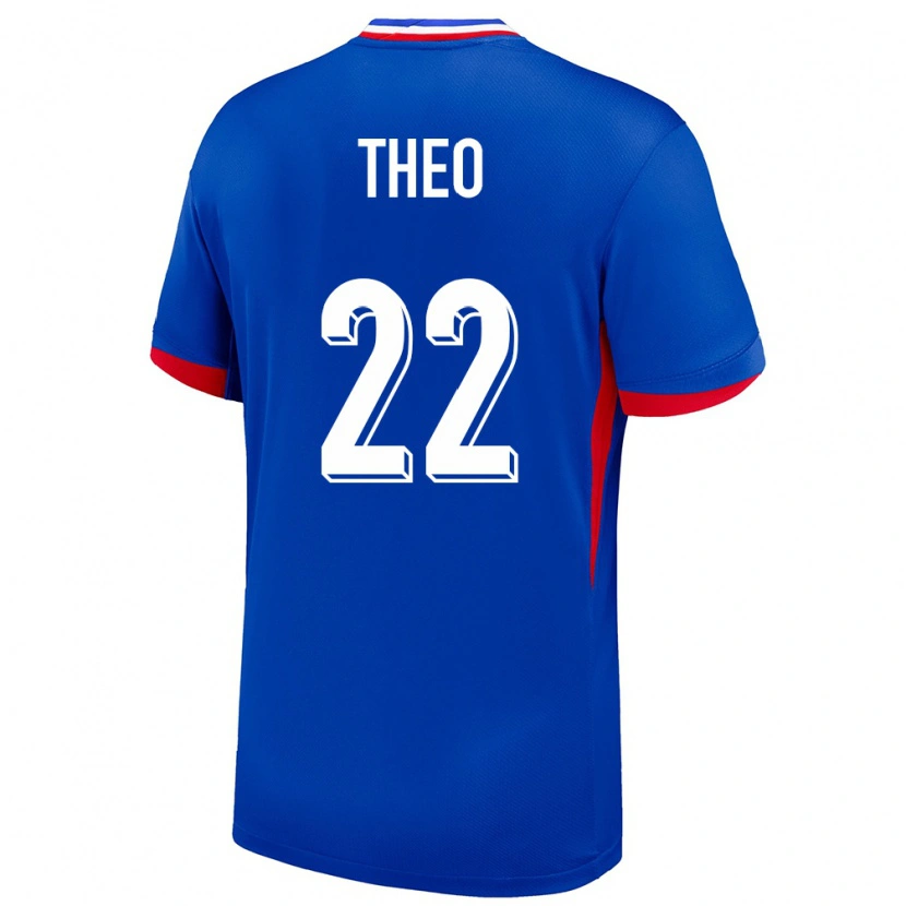 Danxen Donna Maglia Francia Theo Hernández #22 Blu Kit Gara Home 24-26 Maglietta