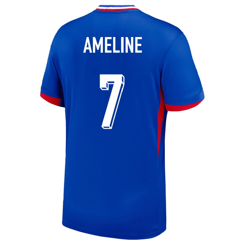 Danxen Donna Maglia Francia Soan Ameline #7 Blu Kit Gara Home 24-26 Maglietta