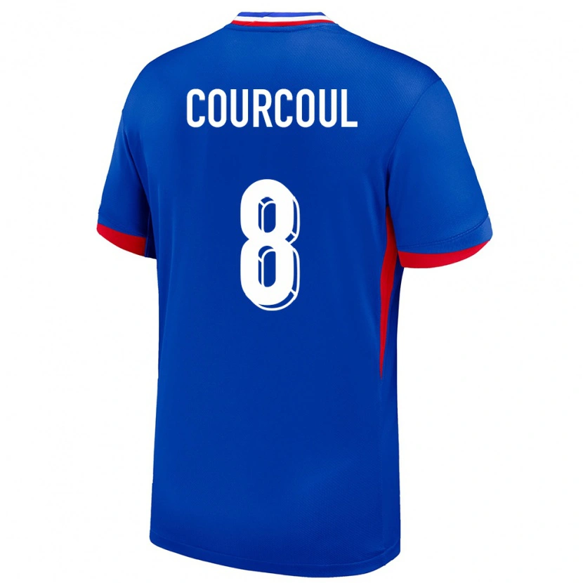 Danxen Donna Maglia Francia Marius Courcoul #8 Blu Kit Gara Home 24-26 Maglietta
