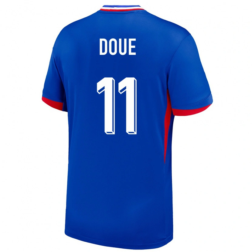 Danxen Donna Maglia Francia Désiré Doué #11 Blu Kit Gara Home 24-26 Maglietta