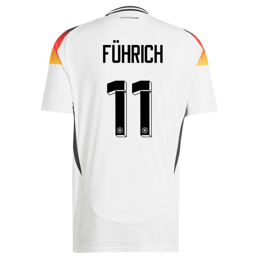 Danxen Donna Maglia Germania Chris Führich #11 Bianco Kit Gara Home 24-26 Maglietta