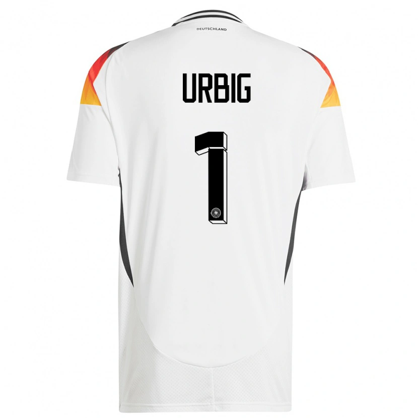 Danxen Donna Maglia Germania Jonas Urbig #1 Bianco Kit Gara Home 24-26 Maglietta