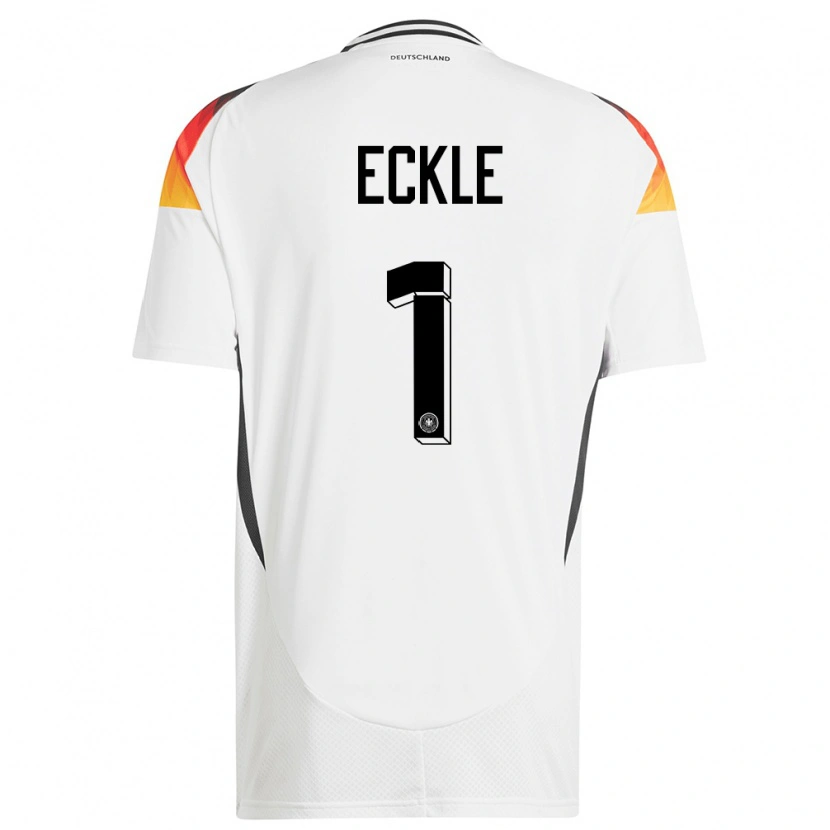 Danxen Donna Maglia Germania Philipp Eckle #1 Bianco Kit Gara Home 24-26 Maglietta