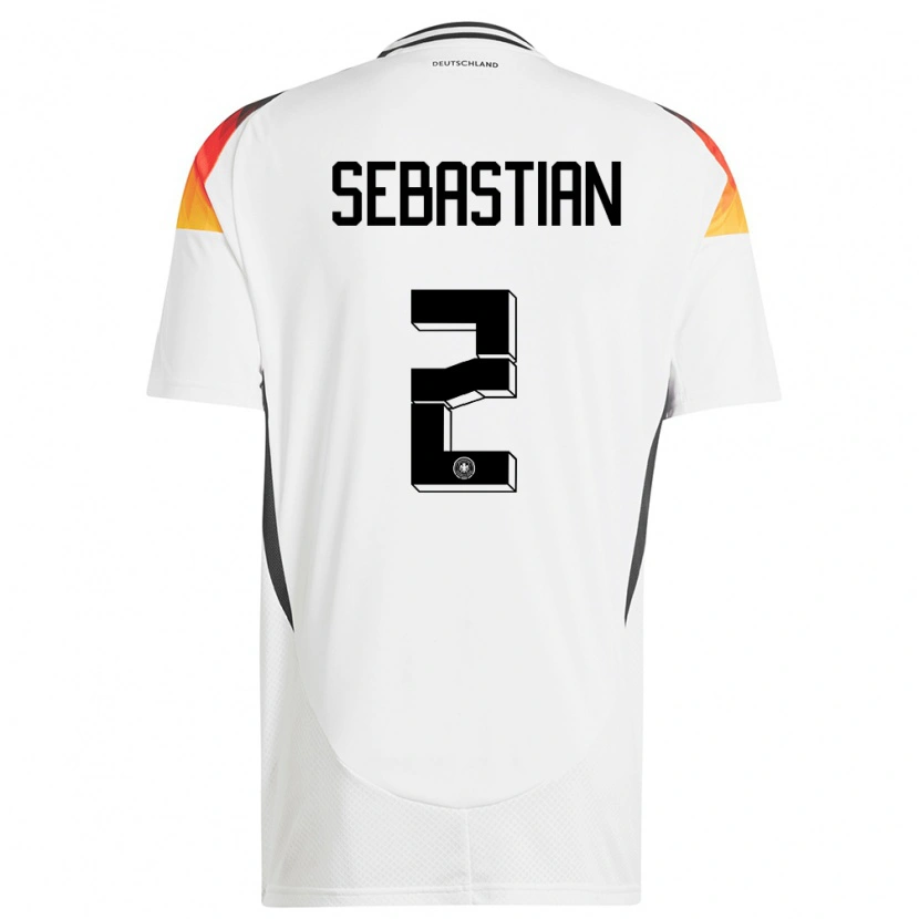 Danxen Donna Maglia Germania Jordy Sebastian #2 Bianco Kit Gara Home 24-26 Maglietta