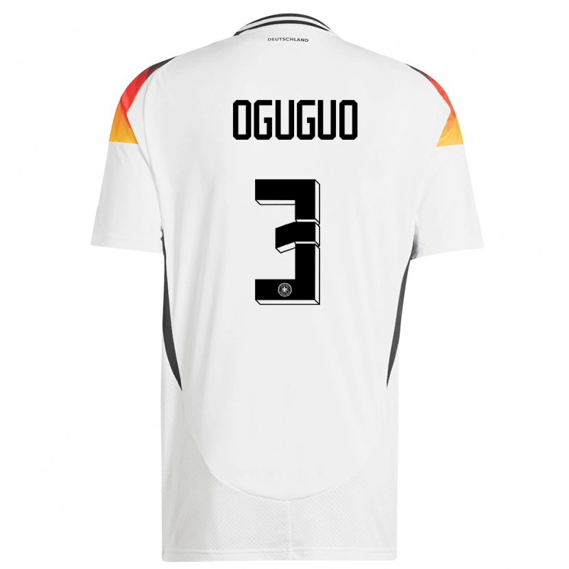 Danxen Donna Maglia Germania Elijah Oguguo #3 Bianco Kit Gara Home 24-26 Maglietta