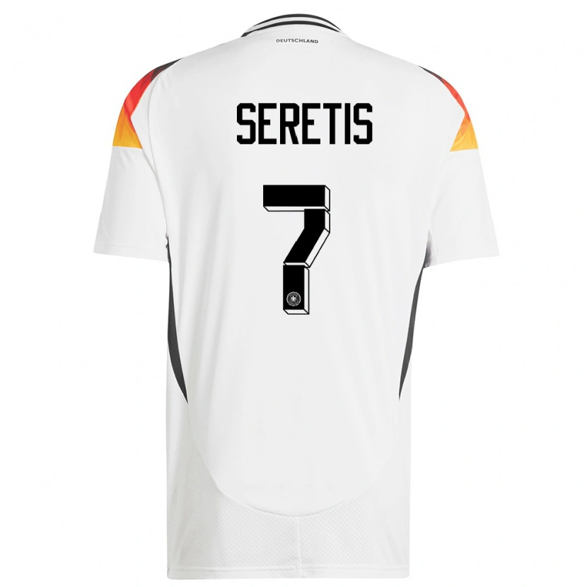 Danxen Donna Maglia Germania Isaiah Seretis #7 Bianco Kit Gara Home 24-26 Maglietta