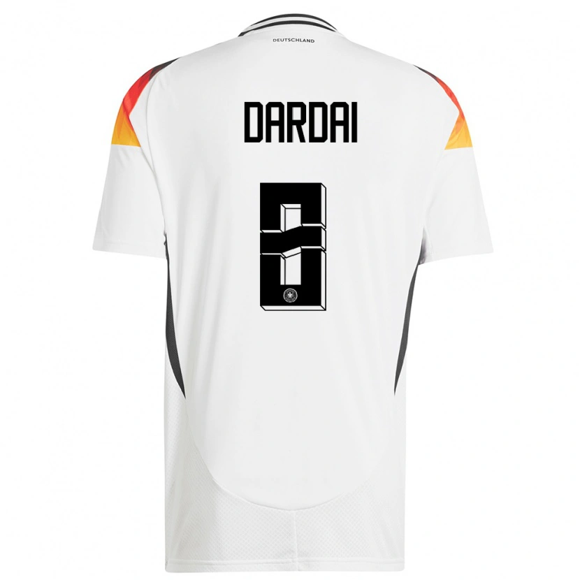 Danxen Donna Maglia Germania Bence Dárdai #8 Bianco Kit Gara Home 24-26 Maglietta