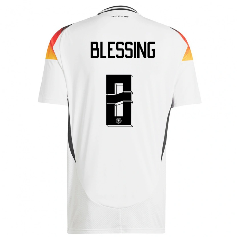 Danxen Donna Maglia Germania Èlisée Blessing #8 Bianco Kit Gara Home 24-26 Maglietta
