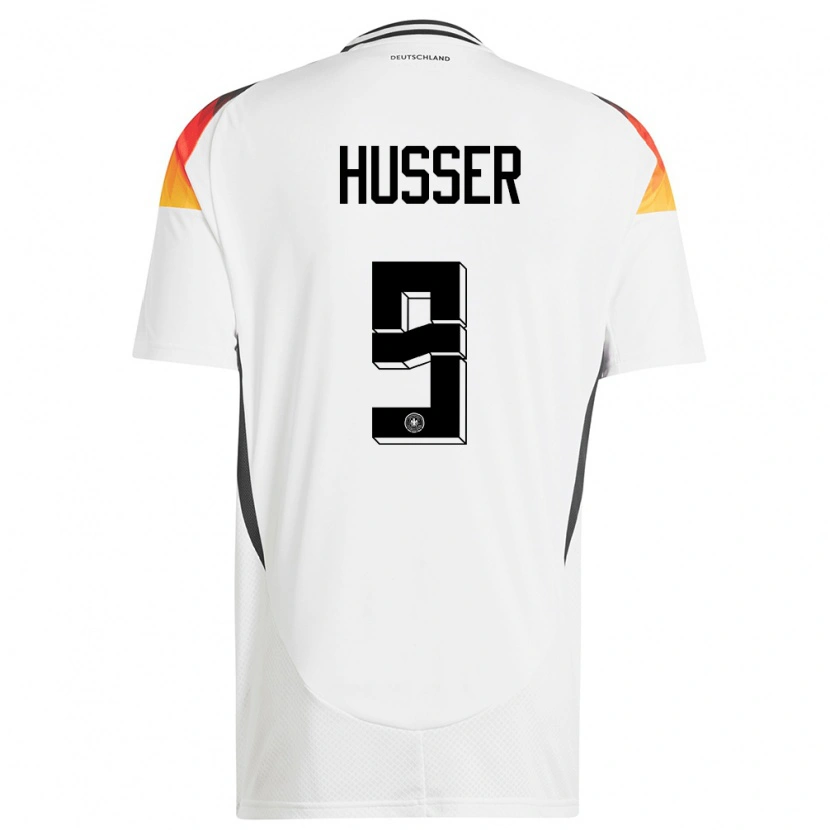 Danxen Donna Maglia Germania Denis Husser #9 Bianco Kit Gara Home 24-26 Maglietta