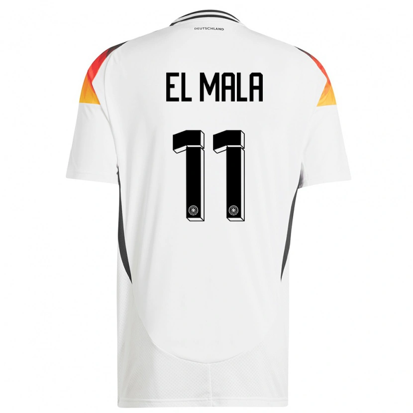 Danxen Donna Maglia Germania Said El Mala #11 Bianco Kit Gara Home 24-26 Maglietta
