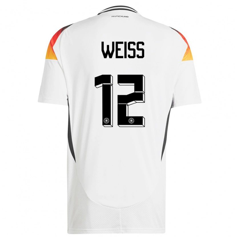 Danxen Donna Maglia Germania Max Weiß #12 Bianco Kit Gara Home 24-26 Maglietta