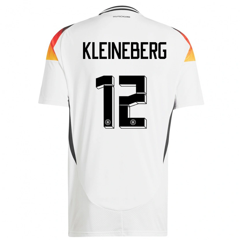 Danxen Donna Maglia Germania Philip Kleineberg #12 Bianco Kit Gara Home 24-26 Maglietta