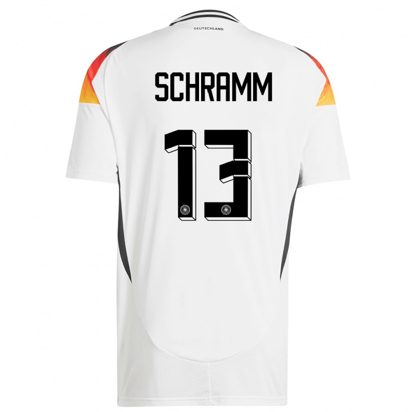 Danxen Donna Maglia Germania Collin Schramm #13 Bianco Kit Gara Home 24-26 Maglietta
