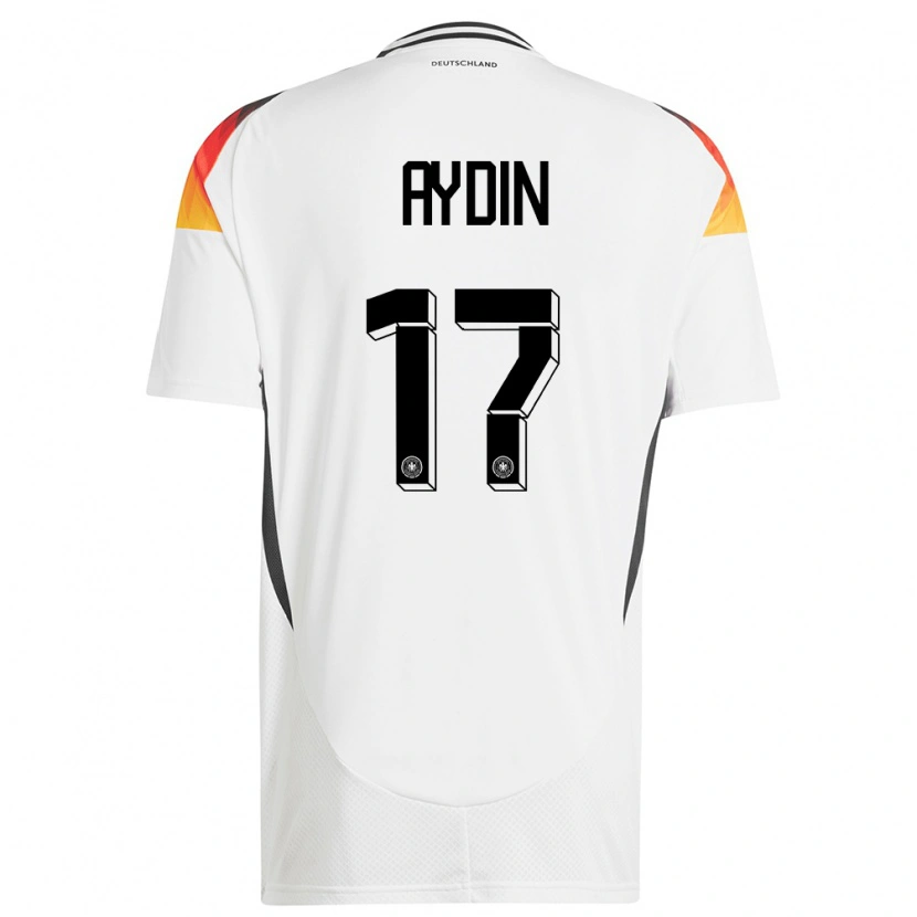 Danxen Donna Maglia Germania Ali Aydin #17 Bianco Kit Gara Home 24-26 Maglietta