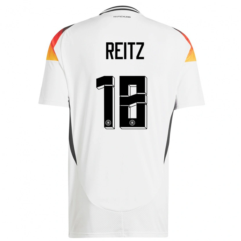 Danxen Donna Maglia Germania Rocco Reitz #18 Bianco Kit Gara Home 24-26 Maglietta