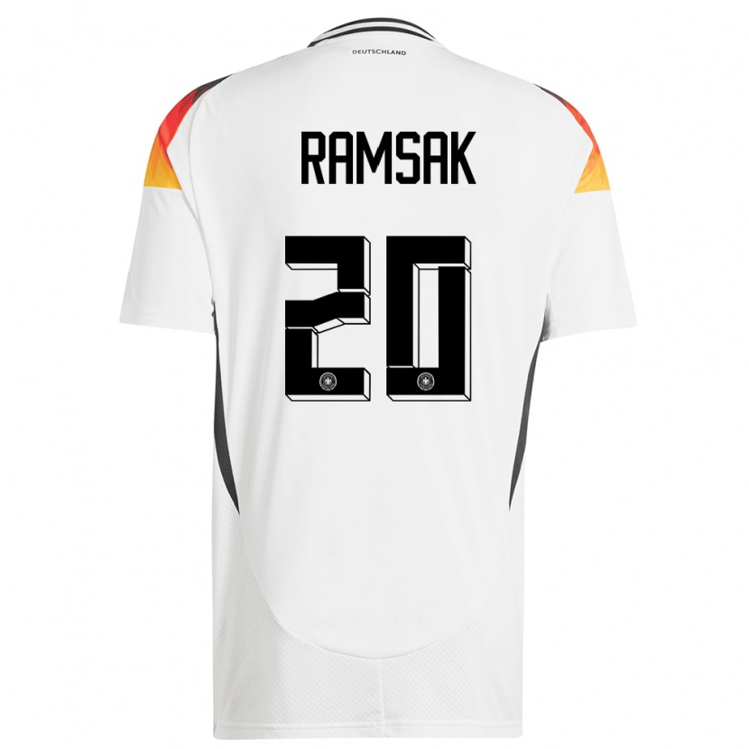 Danxen Donna Maglia Germania Robert Ramsak #20 Bianco Kit Gara Home 24-26 Maglietta