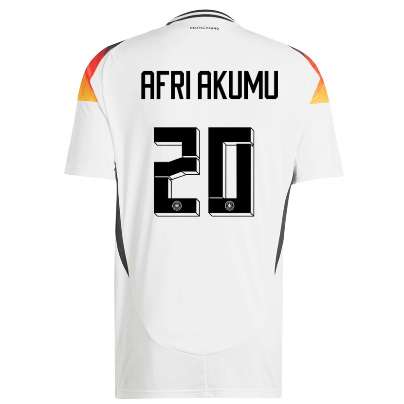 Danxen Donna Maglia Germania Maik Afri Akumu #20 Bianco Kit Gara Home 24-26 Maglietta
