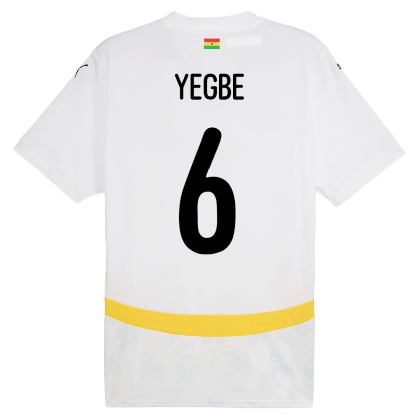 Danxen Donna Maglia Ghana Terry Yegbe #6 Bianco Kit Gara Home 24-26 Maglietta