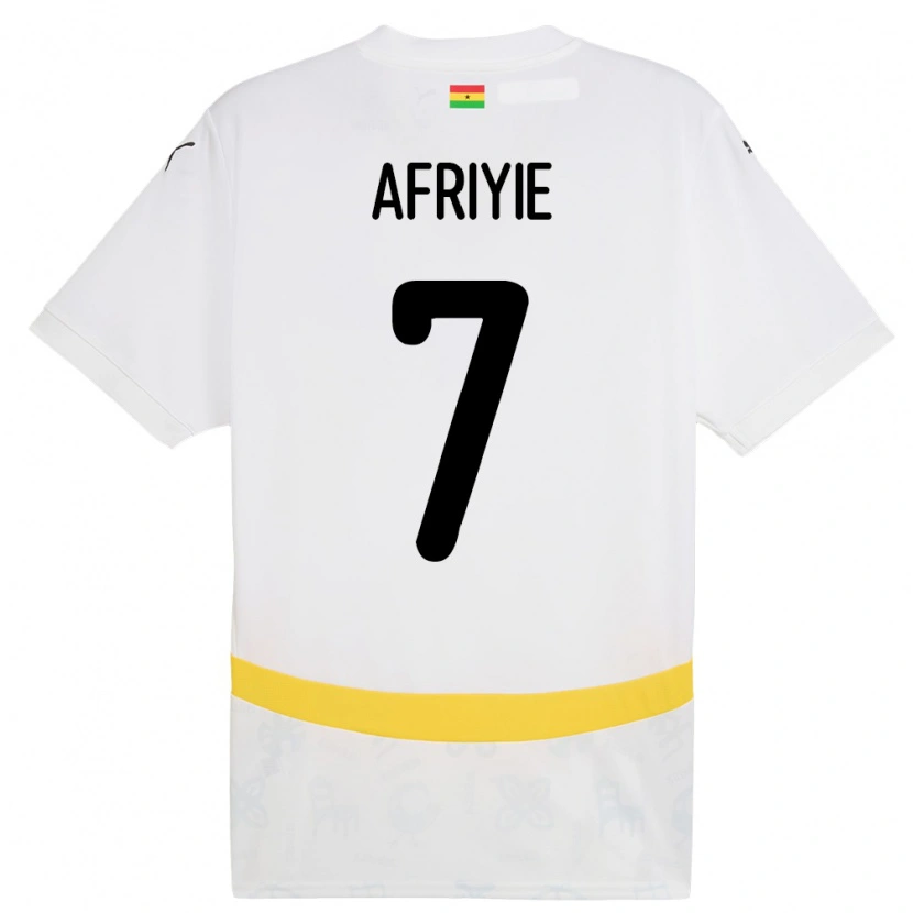 Danxen Donna Maglia Ghana Jerry Afriyie #7 Bianco Kit Gara Home 24-26 Maglietta