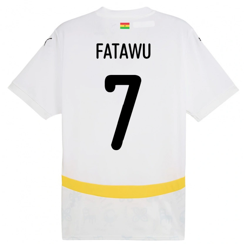 Danxen Donna Maglia Ghana Issahaku Fatawu #7 Bianco Kit Gara Home 24-26 Maglietta