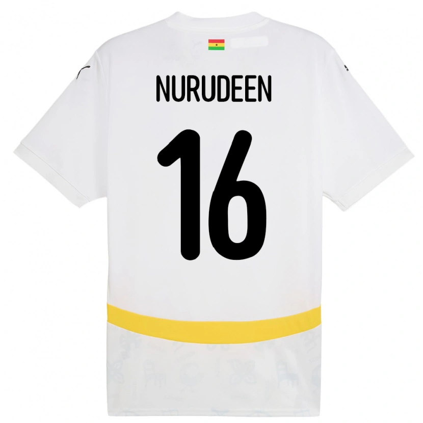 Danxen Donna Maglia Ghana Abdul Nurudeen #16 Bianco Kit Gara Home 24-26 Maglietta