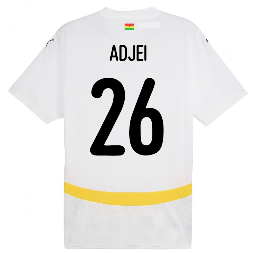 Danxen Donna Maglia Ghana Nathaniel Adjei #26 Bianco Kit Gara Home 24-26 Maglietta