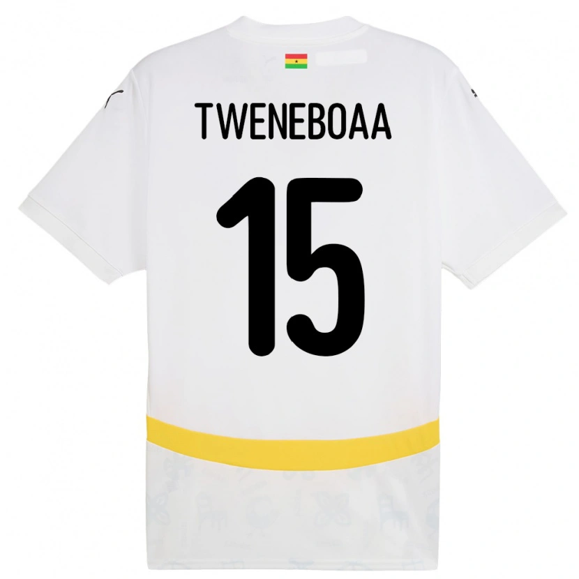 Danxen Donna Maglia Ghana Justice Tweneboaa #15 Bianco Kit Gara Home 24-26 Maglietta