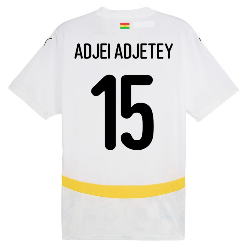 Danxen Donna Maglia Ghana Jonas Adjei Adjetey #15 Bianco Kit Gara Home 24-26 Maglietta