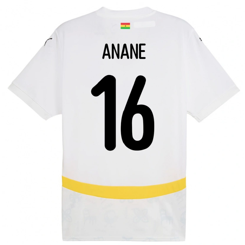 Danxen Donna Maglia Ghana Vincent Anane #16 Bianco Kit Gara Home 24-26 Maglietta