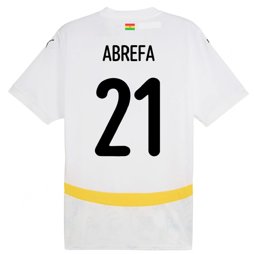 Danxen Donna Maglia Ghana Kelvin Abrefa #21 Bianco Kit Gara Home 24-26 Maglietta