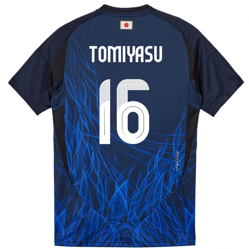 Danxen Donna Maglia Giappone Takehiro Tomiyasu #16 Blu Scuro Kit Gara Home 24-26 Maglietta