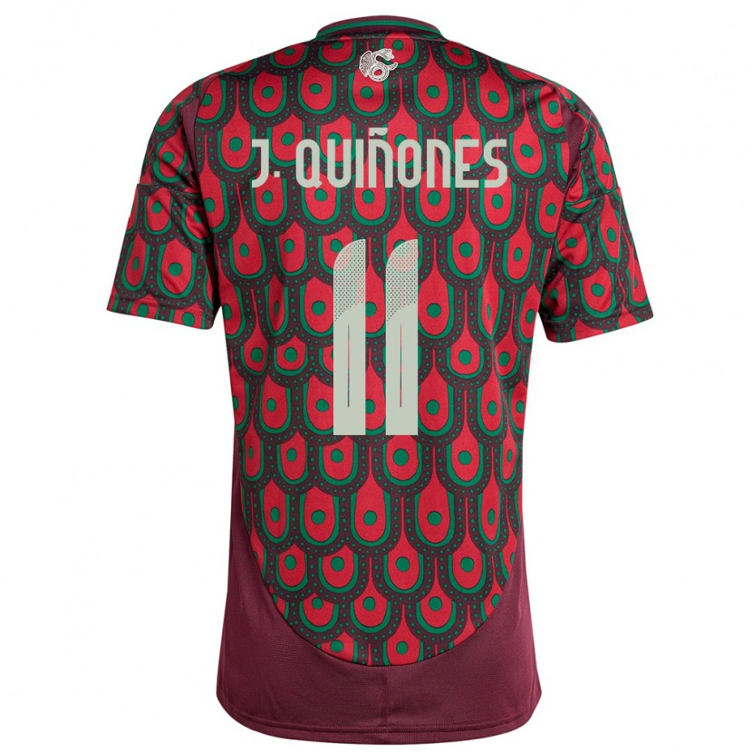 Danxen Donna Maglia Messico Julián Quiñones #11 Marrone Kit Gara Home 24-26 Maglietta