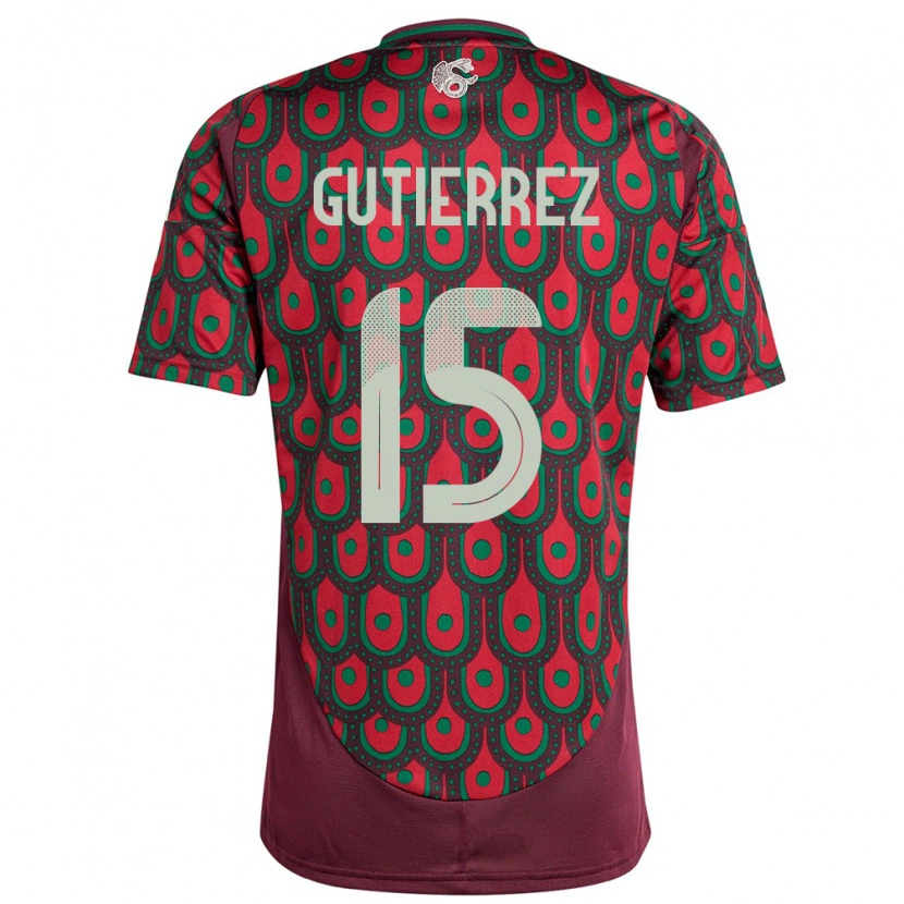 Danxen Donna Maglia Messico Alexis Gutiérrez #15 Marrone Kit Gara Home 24-26 Maglietta