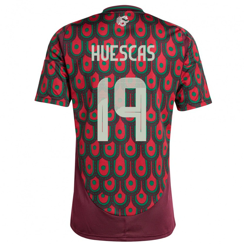 Danxen Donna Maglia Messico Rodrigo Huescas #19 Marrone Kit Gara Home 24-26 Maglietta