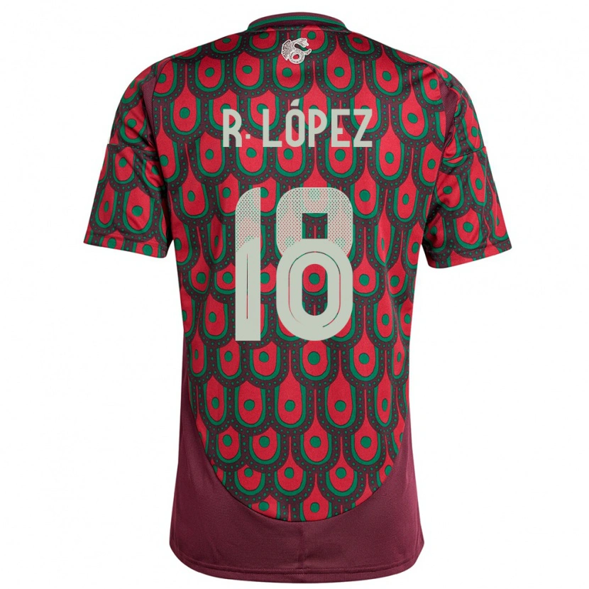 Danxen Donna Maglia Messico Rodrigo López #18 Marrone Kit Gara Home 24-26 Maglietta