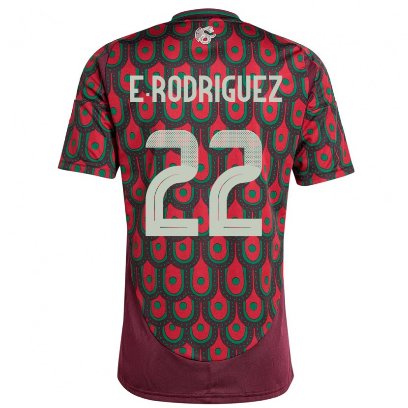 Danxen Donna Maglia Messico Emi Rodríguez #22 Marrone Kit Gara Home 24-26 Maglietta