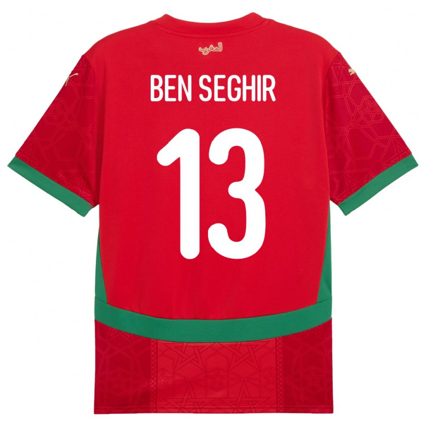 Danxen Donna Maglia Marocco Eliesse Ben Seghir #13 Rosso Kit Gara Home 24-26 Maglietta