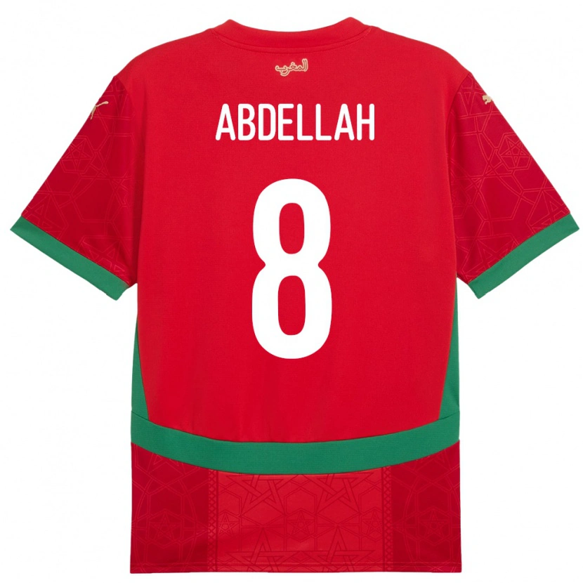 Danxen Donna Maglia Marocco Abdellah Ouazane #8 Rosso Kit Gara Home 24-26 Maglietta