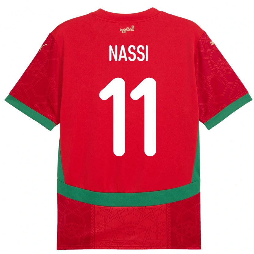 Danxen Donna Maglia Marocco Walid Nassi #11 Rosso Kit Gara Home 24-26 Maglietta