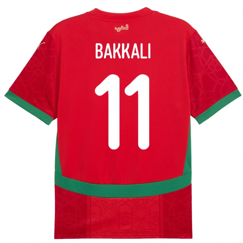 Danxen Donna Maglia Marocco Mohamade Bakkali #11 Rosso Kit Gara Home 24-26 Maglietta