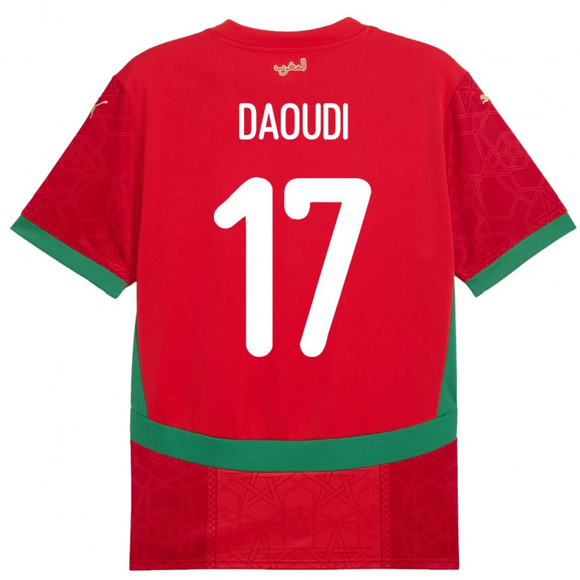 Danxen Donna Maglia Marocco Abdelali Daoudi #17 Rosso Kit Gara Home 24-26 Maglietta