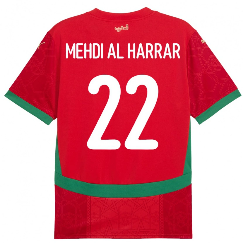 Danxen Donna Maglia Marocco El Mehdi Al Harrar #22 Rosso Kit Gara Home 24-26 Maglietta