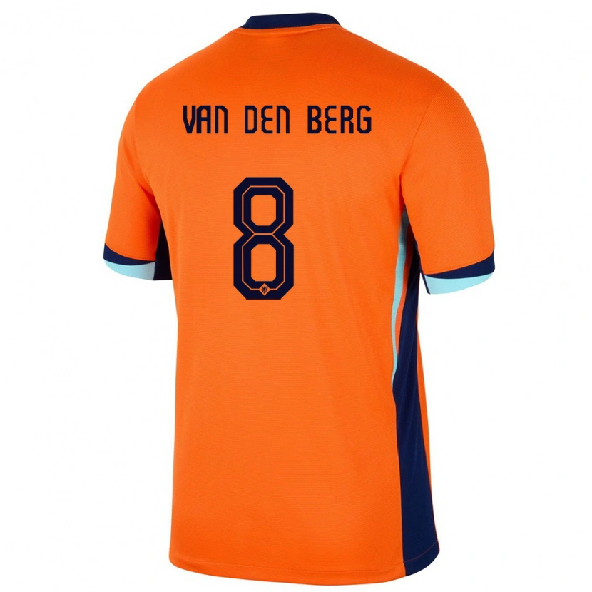 Danxen Donna Maglia Paesi Bassi Joel Van Den Berg #8 Arancia Kit Gara Home 24-26 Maglietta
