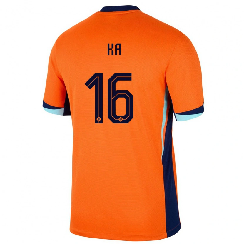Danxen Donna Maglia Paesi Bassi Ismail Ka #16 Arancia Kit Gara Home 24-26 Maglietta